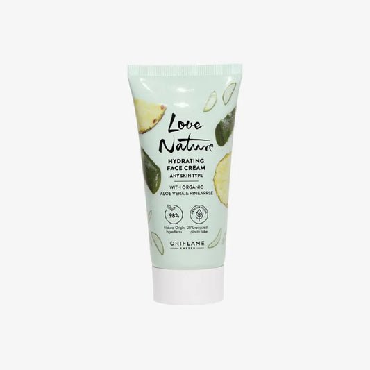 Oriflame Love Nature Hydrating Face Cream, Organic Aloe Vera and Pineapple, All Skin Types