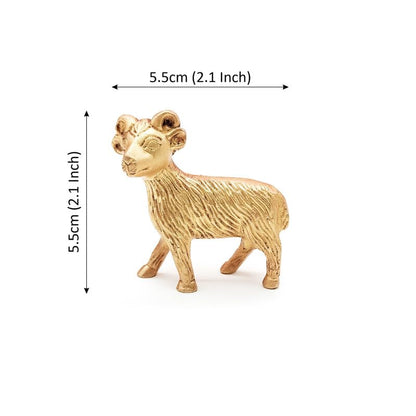 Brass Animal Sheep Sculpture Statue Handcrafted Decorative Showpiece Idol for Home, Office Decor (Size : 5.5cm | Weight : 132gm Approxe)
