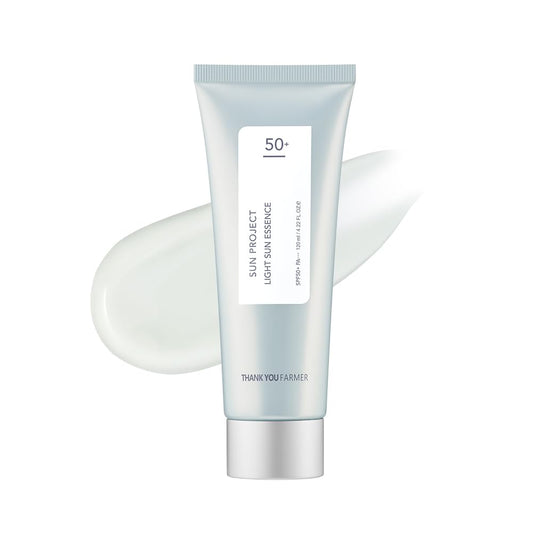 THANKYOU FARMER Sun Project Light Sun Essence SPF50+ PA+++ (120 ML) Korean Sunscreen Essence, Hydrating, Lightweight, No White Cast, UV Protection, Soothes & Moisturises for All Skin Types