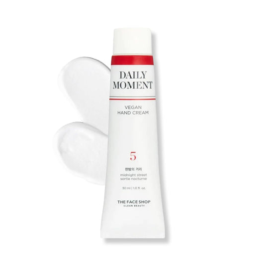 Daily Moment vegan hand cream tube with visible brand name on a white background