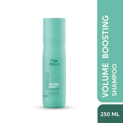 Wella Invigo Volume Boost shampoo bottle on a white background