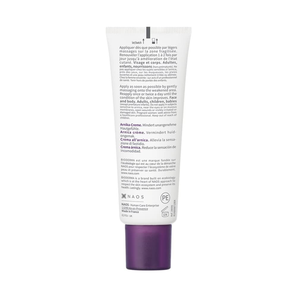 Tube of cream with text on a white background