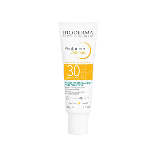 Bioderma Photoderm Akn Mat sunscreen bottle on a white background