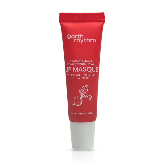 Earth Rhythm Lip Mask with Goodness of Pomegranate & Jojoba Oil, Nourishes, Smoothens, Plumps & Hydrates Dry Chapped Lips, Women & Girls, Paraben & Chemical Free, 10ml