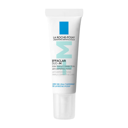 La Roche-Posay Effaclar DUO+M skincare tube on a white background