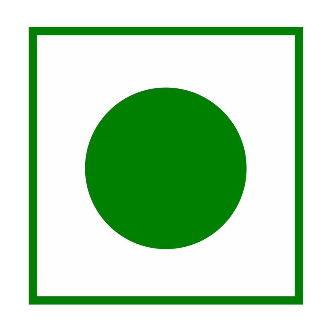 Green circle on a white background