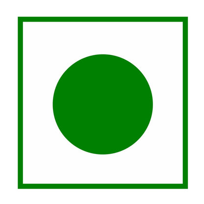 Green circle on a white background