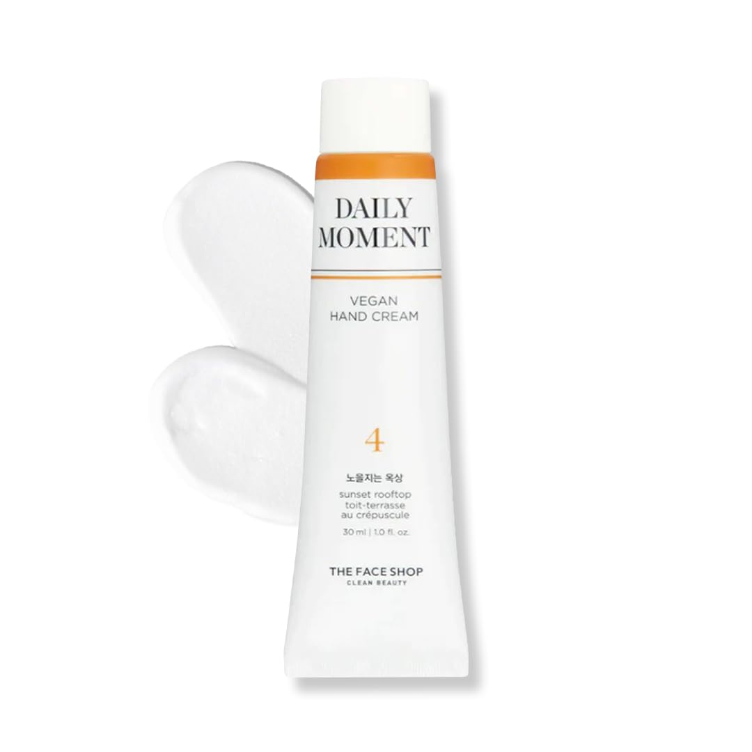 Tube of Daily Moment Vegan Hand Cream from The Face Shop on a white background