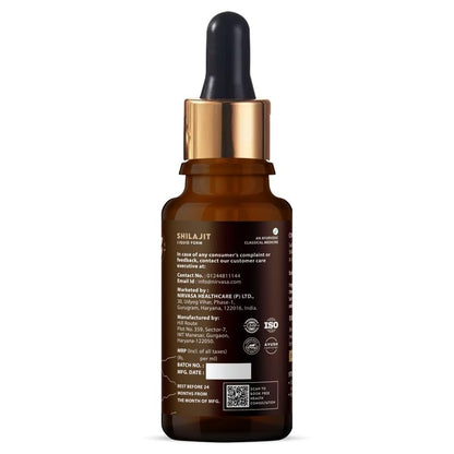 Nirvasa Pure Shilajit Liquid (30ml) | 100% Natural Himalayan Shilajeet Extract | Boosts Energy, Stamina, Strength & Vitality | Supports Immunity, Muscle Health & Performance | For Men & Women