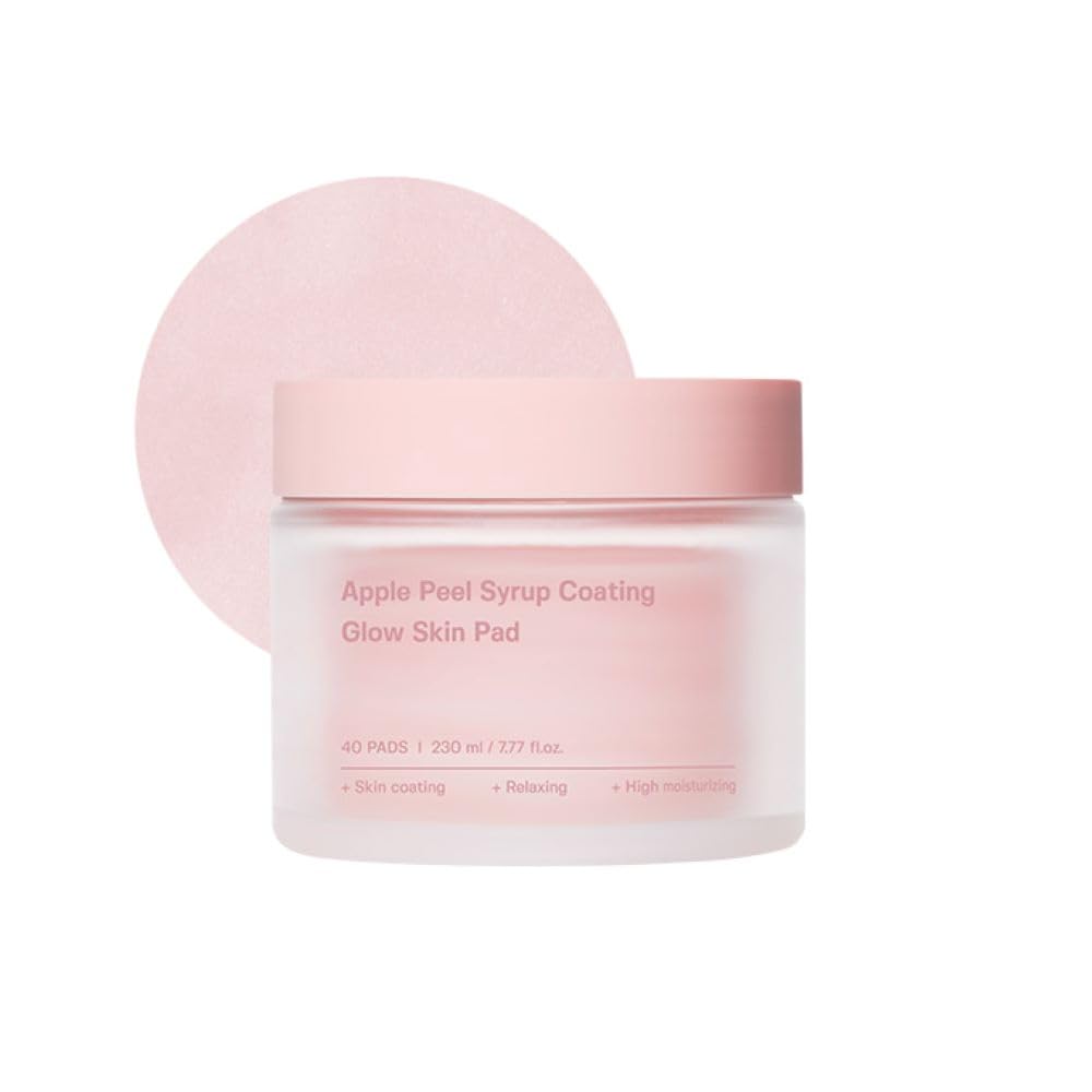SUNGBOON EDITOR Apple Peel Glow Skin Syrup Soothing Pad (40 Pads) | Korean Toner Pads with Apple Peel Extract, Hyaluronic Acid & Ceramide | Gentle Exfoliating, Hydrating, Pore Care, Skin Texture Refining & Glow Boosting