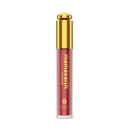 Mamaearth Liquid Matte Sindoor with Almond Extract & Vitamin E - 2.8 ml | 02 - Maroon | India’s First Made Safe Certified Sindoor | Mercury & Lead Free | Long-lasting & Smudge-proof