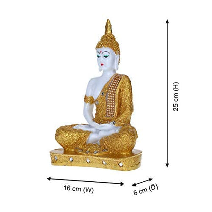 Polyresin Sitting Buddha Idol Handcrafted Statue Showpiece for HomeDecor,Living Room Decoration Gift Items