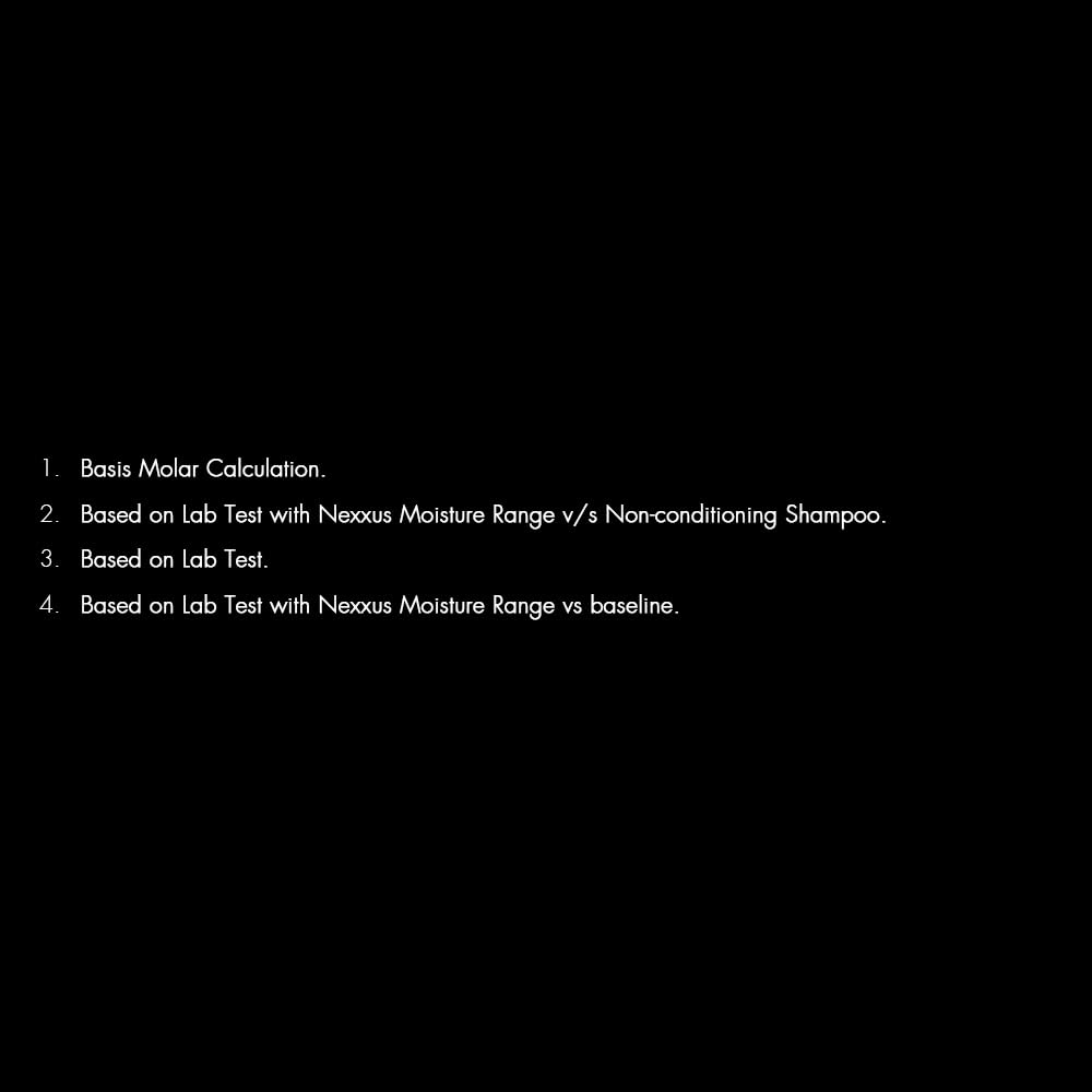 Text on a black background discussing molar calculation and lab tests related to shampoo.