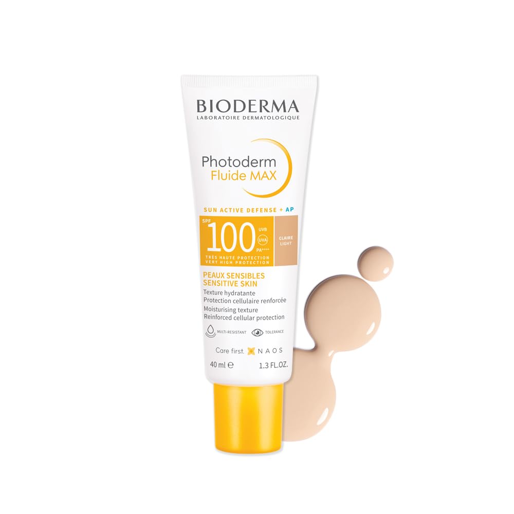 Bioderma Photoderm Fluide MAX sunscreen tube on a white background