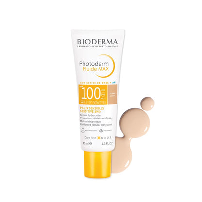 Bioderma Photoderm Fluide MAX sunscreen tube on a white background