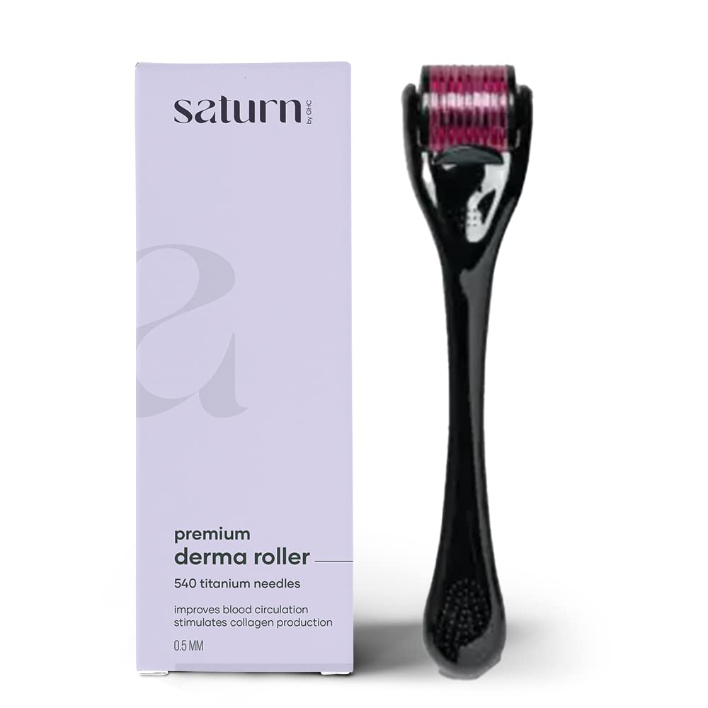 Saturn by GHC 0.5mm Derma Roller: 540 Titanium Micro Needles for Hair Growth & Hair Care | Minimize Hair Fall, Boost Follicle Stimulation | User-Friendly, Safe & Effective