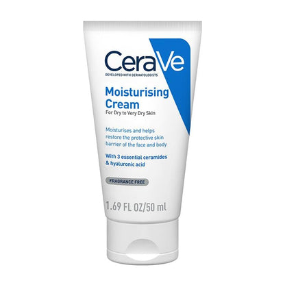 CeraVe moisturizing cream tube on a white background