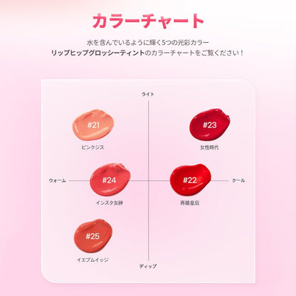 Liphip Glossy Lip Tint (L23 Women’s Era) High Shine Non-Sticky Tint Lip Gloss, Long Lasting Hydrating Lip Stain Gloss Finish, Korean Lip Tint (3g, Rose Red)