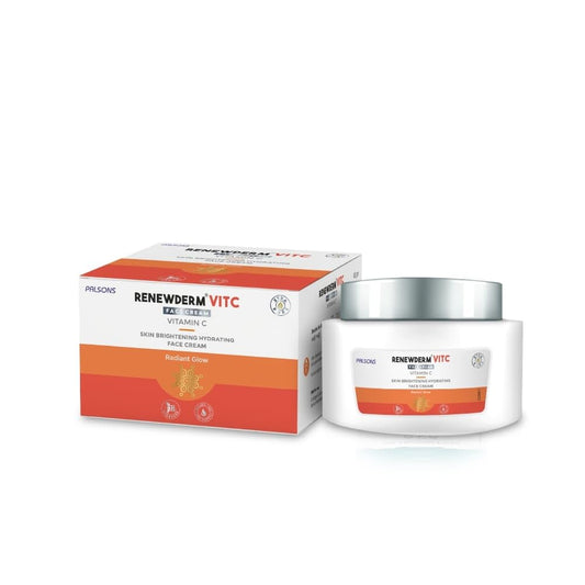 RENEWDERM Vit C Face Cream with 5 Antioxidants, Vitamin C, Vitamin A and E from Sweet Almond Oil & Green Tea Extract for protection against Sun Damage for bright skin 40GM