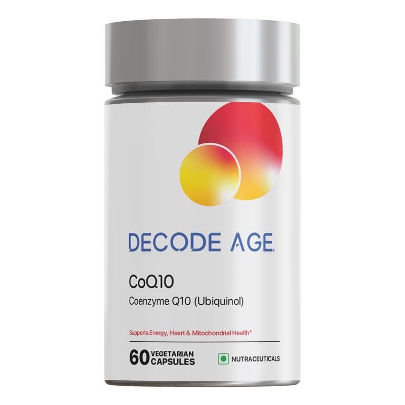 Decode Age CoQ10 supplement bottle on a white background