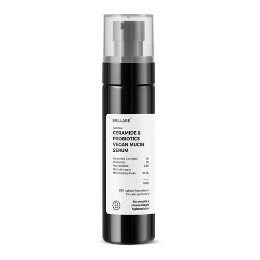Brillare Vegan Mucin Power Repair Essence | Ceramide & Probiotics Serum for Hydration, Elasticity & Skin Barrier | For All Skin Types (100ML)