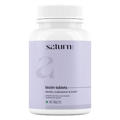 saturn by ghc Biotin Hair Gummies | Stronger Hair & Nails | Hair Gummies for Women| Vitamin B7, 60 Tablets