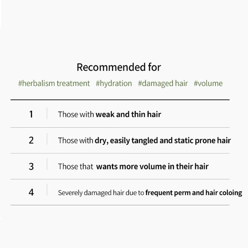 LADOR Herbalism Hair Treatment (Conditioner) (360ml) Korean Hair Conditioner To Control Hair Fall, Repairs Damaged Hair, Maintaining Softness, Natural Shine | Suitable For Sensitive Scalp, Frizzy & Damaged Hair