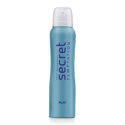 Secret Temptation body spray bottle on a white background