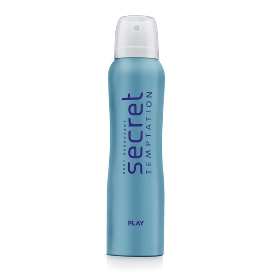 Secret Temptation body spray bottle on a white background