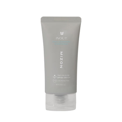 Mizon Inout Daily Soothing Sunscreen Spf50+ Pa++++ | Moisturizing - No White Cast - Suitable for Acne-Prone Skin - Reduces Redness - Cools down skin temp - 50 ml