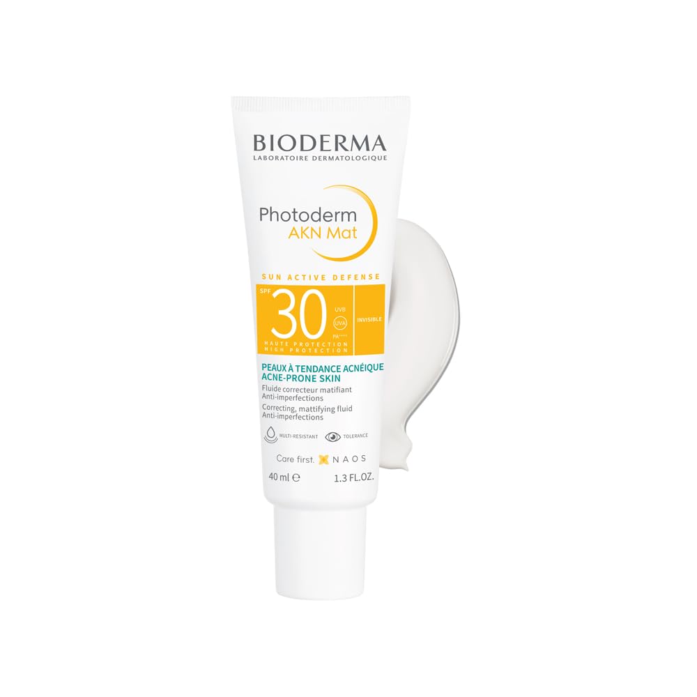 Bioderma Photoderm Akn Mat sunscreen tube on a white background