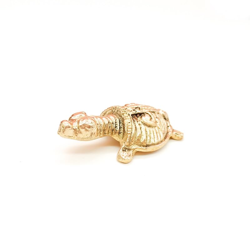 Brass Animal Turtle Sculpture Statue Handcrafted Decorative Showpiece Idol for Home, Office Decor (Size : 4.5cm | Weight : 24gm Approxe)