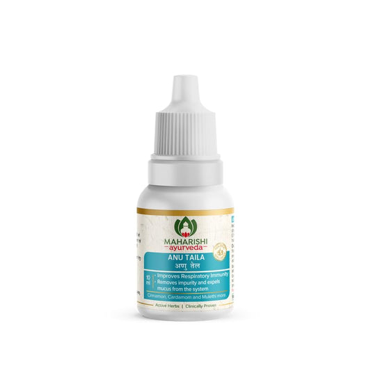 Zephivo Maharishi Ayurveda Anu Taila - Nasal Congestion Relief Oil | Migraine & Sinusitis Treatment | Improve Sensory Perception | Herbal Formula | 10ml
