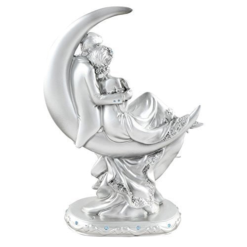 Romantic Loving Couple Showpiece for Valentines, Birthday, Wedding Gifts Decorative Showpiece - 20 cm (Polyresin, Silver)