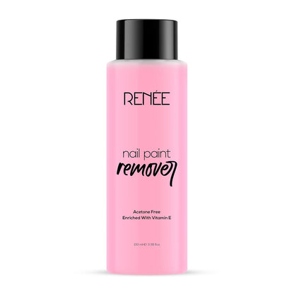 RENEE Nail Paint Remover, 100ml - Moisturizing, Acetone Free, with Vitamin E & Glycerin for Nourished, Stain Free Nails - Quick, Effective, Gentle Nail Polish Remover for All Types of Nail Polish