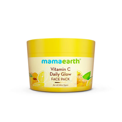 Mamaearth Vitamin C Daily Glow Face Pack with Vitamin C & Turmeric 200g | Natural, DIY-like Texture | Instantly Brightens Skin, Adds Glow | Clay Face Mask | Free From Harmful Chemicals | All Skin Type