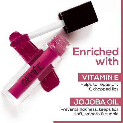 RENEE Stay Forever Matte Liquid Lipstick Combo | Transfer & Smudge-Proof | Long Lasting | Infused with Vitamin E & Jojoba Oil | Perfect for Gifting, Wedding & Special Occasions | Travel Pack of 10