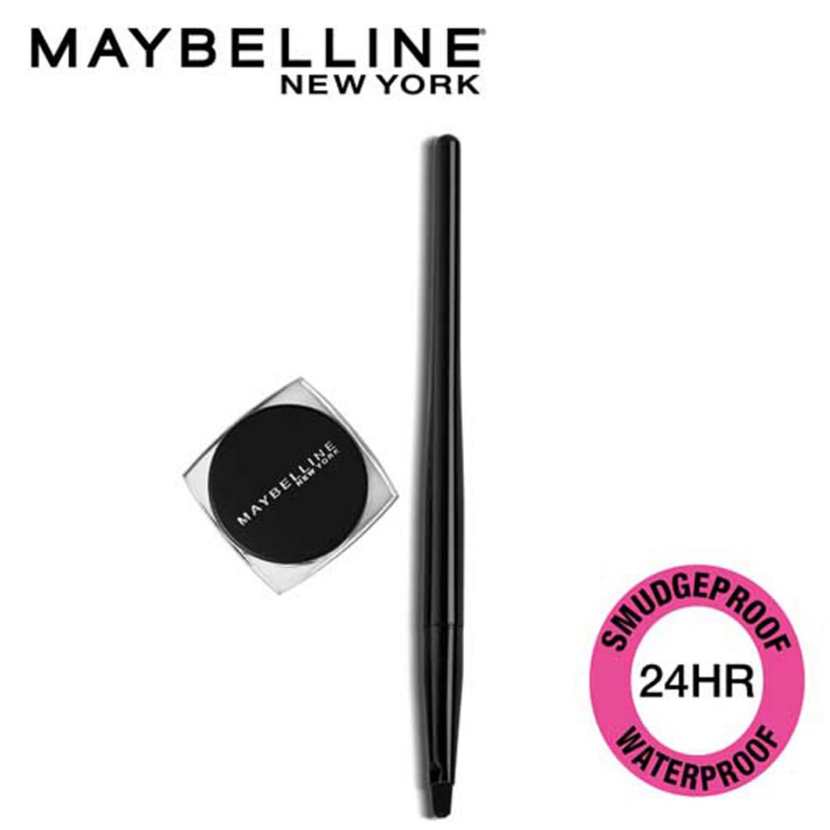 Maybelline New York Glossy Eyeliner, Intense Colour, Long-Lasting, 36Hr Wear, Lasting Drama Gel Eyeliner, Black 2.5GM
