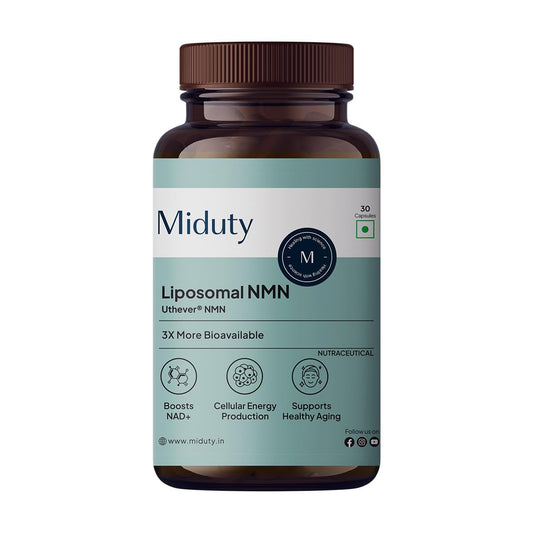 Zephivo Miduty Liposomal NMN Supplement | Increase Energy levels, Metabolism & Longevity | Nicotinamide Mononucleotide for Anti-Aging, NAD+ Support & Cellular Health | NMN Capsules with Resveratrol | 30 Count