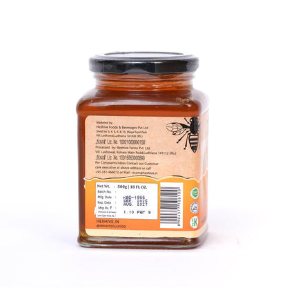 Hexhive Spring Blossom Honey | Pure Raw Honey from Spring Wildflowers | Multifloral Premium Honey | Light Texture | Immunity & Energy Booster | Rich in Antioxidants | Perfect for Tea, Milk | 500 g