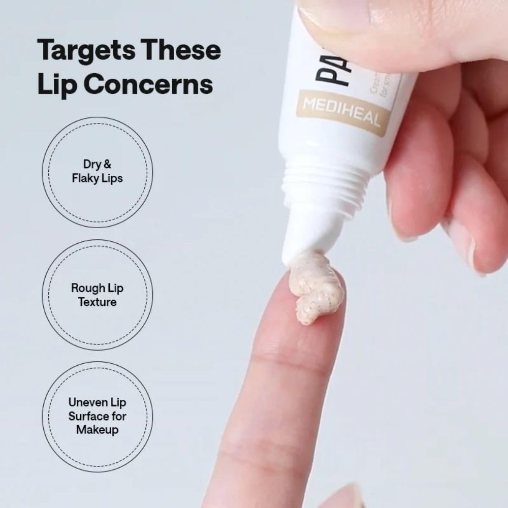 MEDIHEAL Pantenolips Lip Scrub (10ml) Gentle Exfoliating Korean Lip Scrub with Panthenol & Walnut Shell Powder for Dry Flaky Chapped Lips, Smooth Hydrated Lip Care