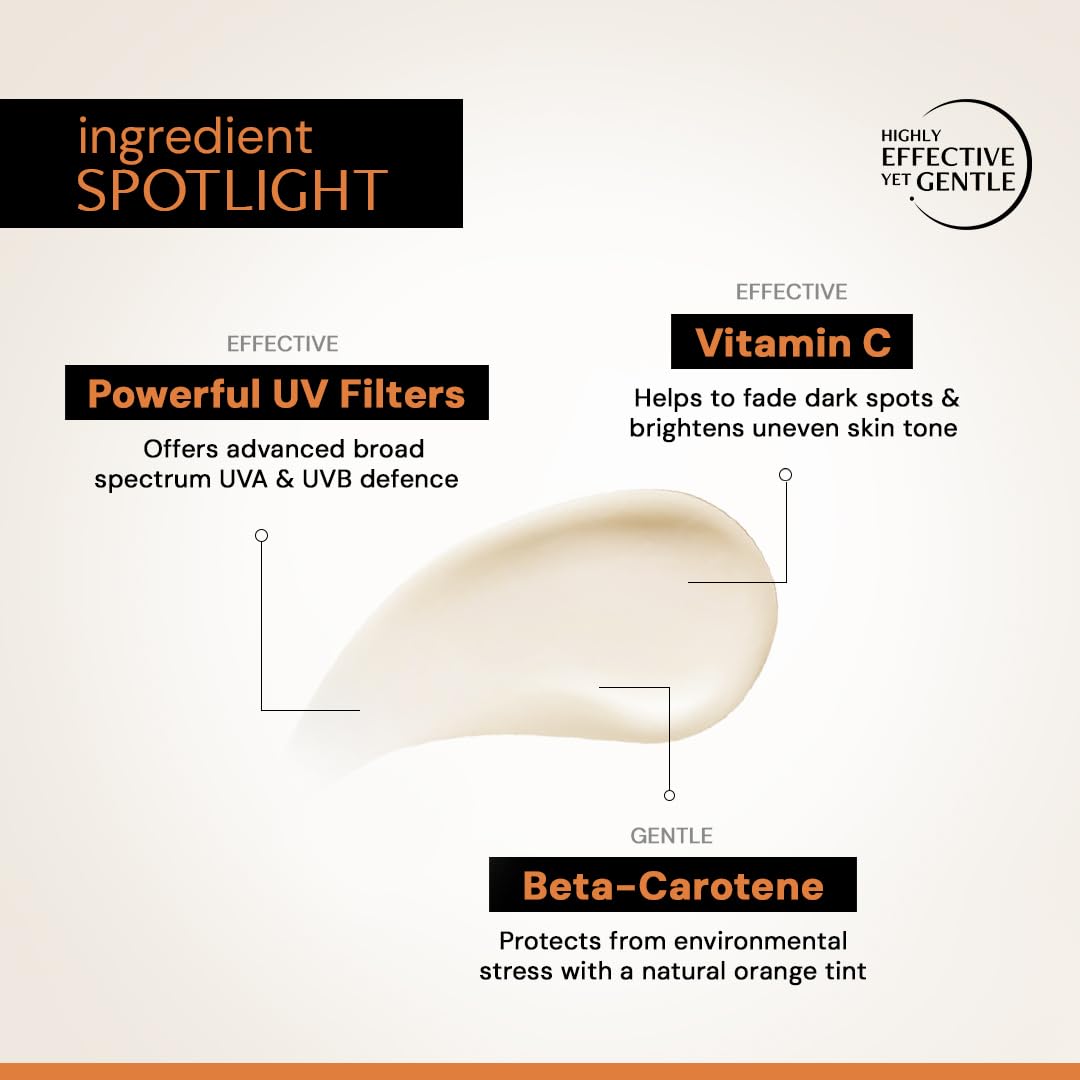 Product ingredient spotlight with text on effective and gentle ingredients.