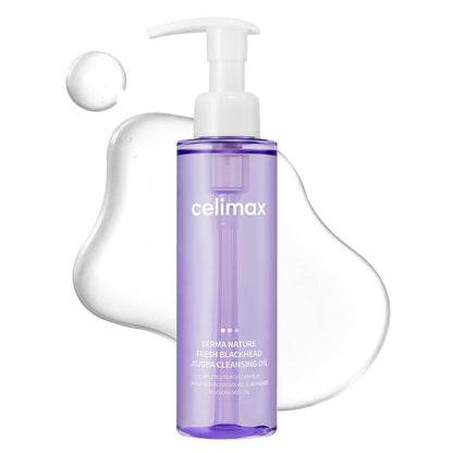 Celimax Derma Nature Fresh Blackhead Jojoba Cleansing Oil (150ml) | Lightweight, Non-Greasy & Hydrating Oil-Based Face Cleanser, Daily Makeup Remover | Removes Clogged Pore, Blackheads, Whiteheads, Deep Cleansing