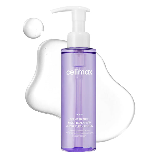 Celimax Derma Nature Fresh Blackhead Jojoba Cleansing Oil (150ml) | Lightweight, Non-Greasy & Hydrating Oil-Based Face Cleanser, Daily Makeup Remover | Removes Clogged Pore, Blackheads, Whiteheads, Deep Cleansing