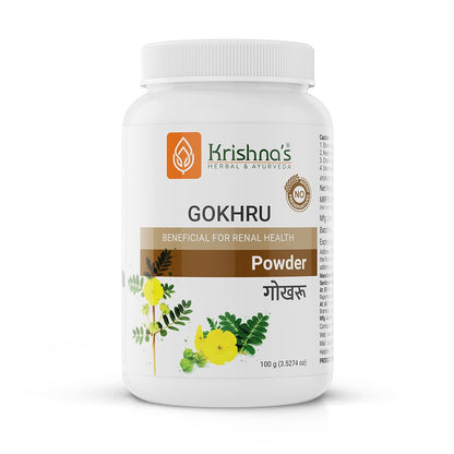 Krishna's Gokhru Powder - 100 g | Preservative Free | Natural Powder For Men's Wellness