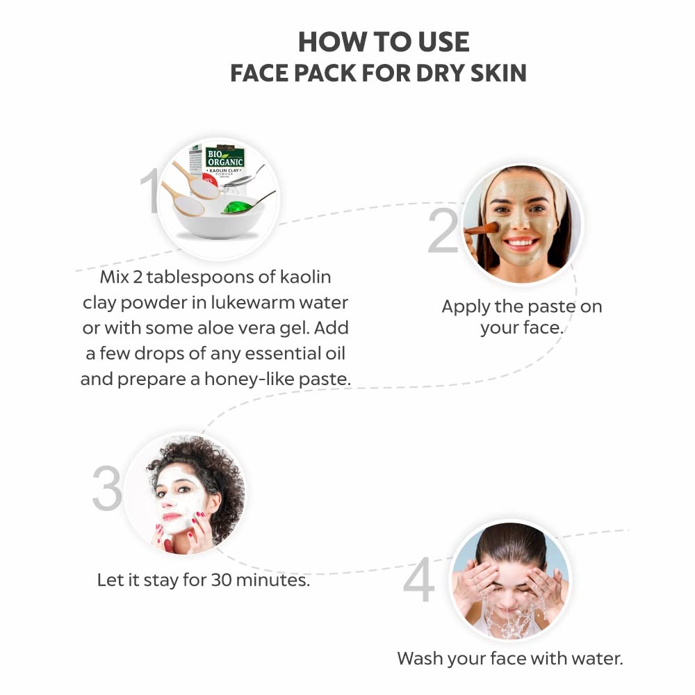 Instructions on how to use a face pack for dry skin with step-by-step guidance.