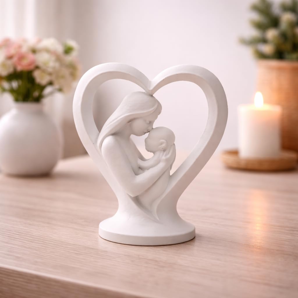 Mother Baby Statue Showpiece Gift, Resin Mother Baby Figurine, motherr Child Statue, Home Decor Items, House Warming Gifts Mother's Day, Baby Shower Gifts for Mom to be