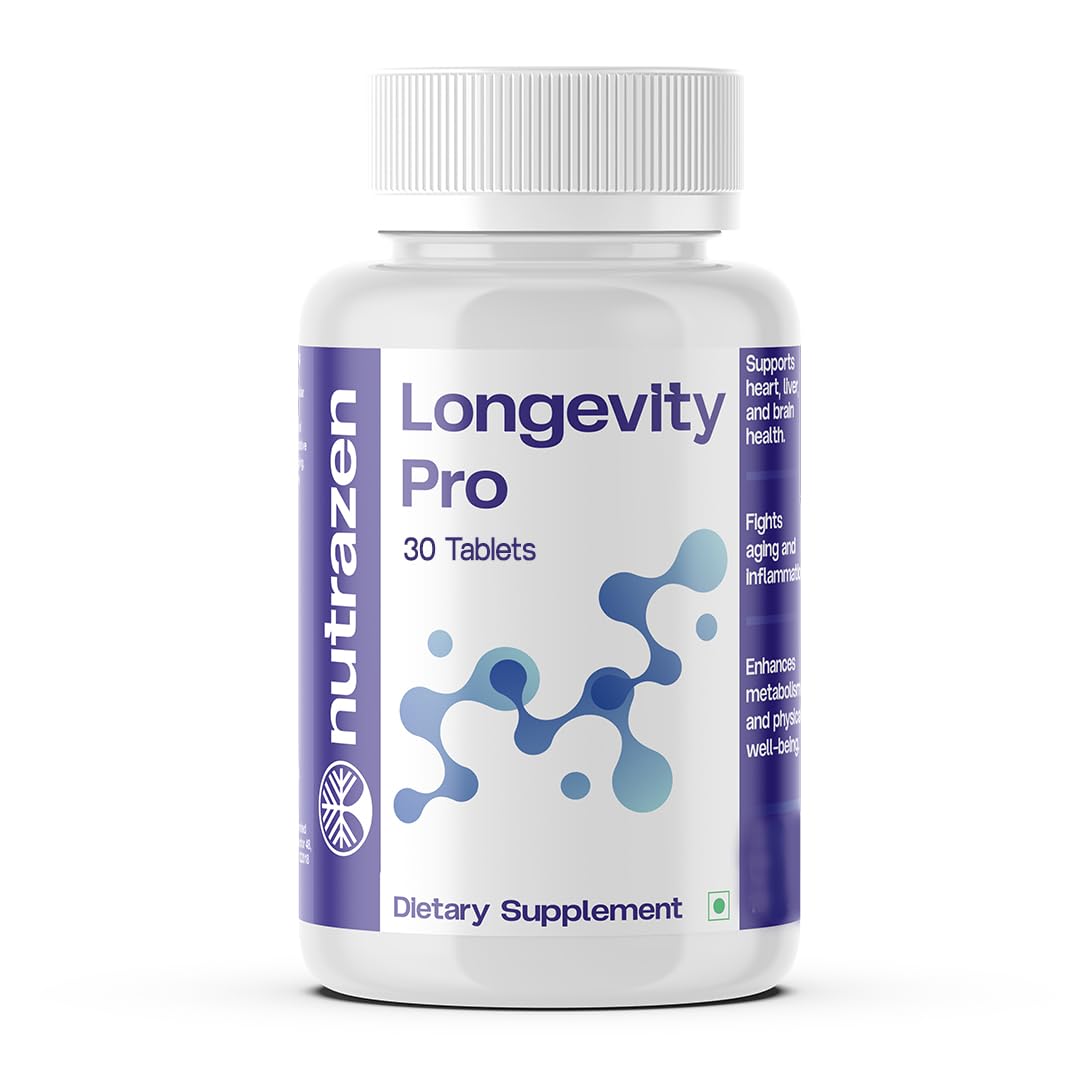 Nutrazen Longevity Pro - 30 Tablets | Resveratrol, CoQ10, EGCG, AHA