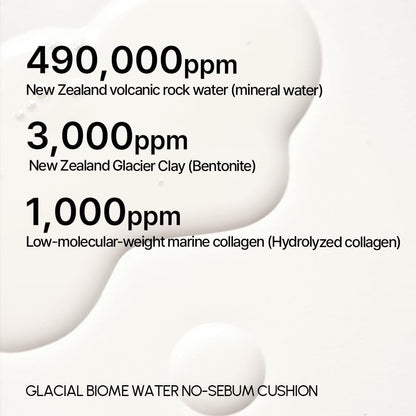 Parnell Glacial Biome Water No-Sebum Cushion (10g) Oil Control Matte Finish Sebum Controller Anti-Shine Cushion With Glacial Water, Absorbs Excess Sebum, Smooths Pores, Instantly Cool, Control Shine, Hydrates Skin