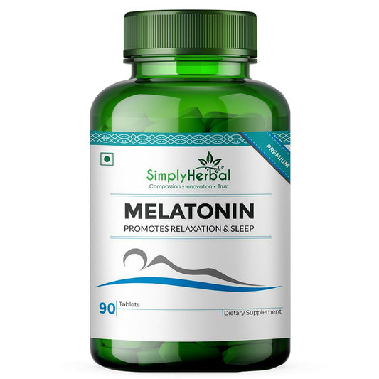 Simply Herbal Melatonin 10mg Sleeping Tablet, Non-Habit Forming, Deep Sleep Supplement, Helps Stress & Anxiety Relief, Support Jet Lag Strain for Men Women Adults, Healthy Sleep Cycle (60 Tablets)
